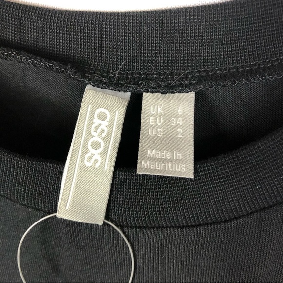 ASOS Design Tall Black Oversized Smock Mini Dress 2 - Picture 4 of 4